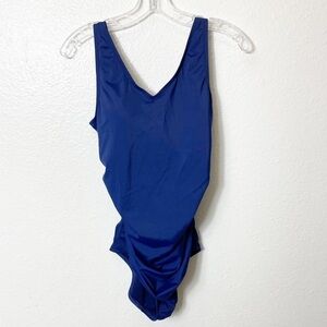 Syrokan Navy One Piece Women Ruched Swimsuit Size International 38 NEW